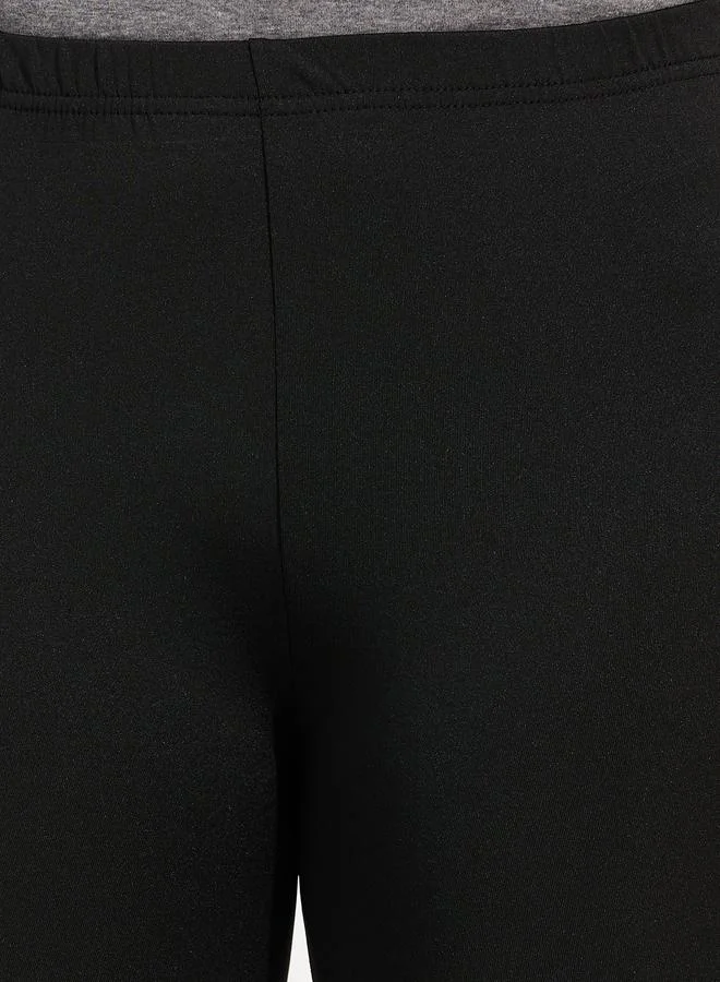 Take Two Solid Elastic Waistband Leggings